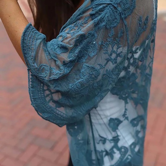 🔹New🔹Western Crochet Duster Boho Cardigan - Picture 4 of 5